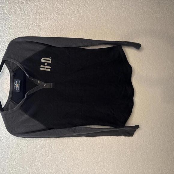 Women’s Harley Davidson Long Sleeve Thermal Tshirt Size Medium - Picture 1 of 5